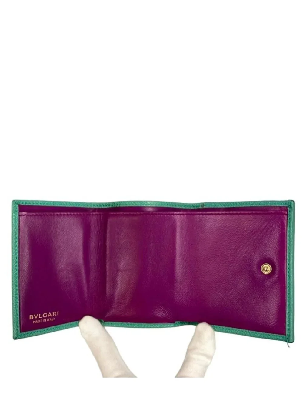 Bvlgari Trifold Wallet Green